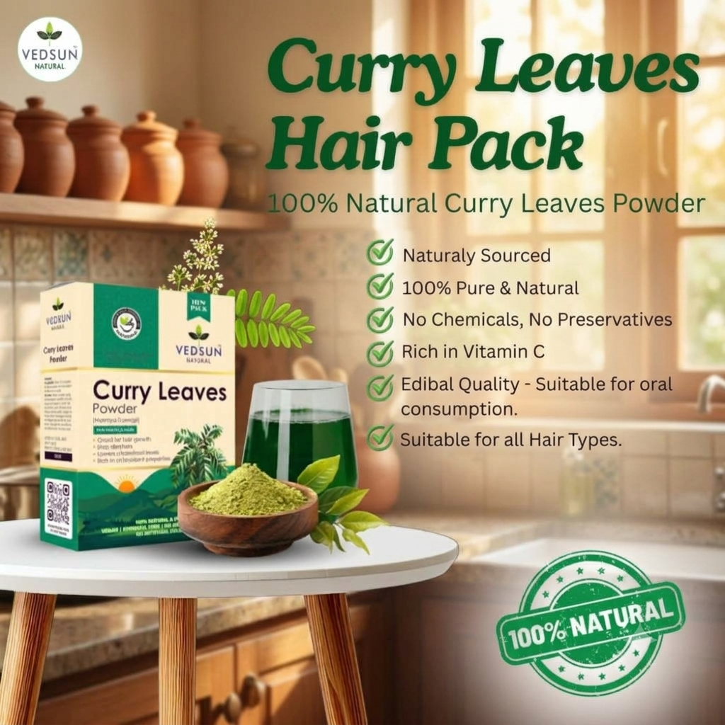 Natural Curry Leaves Powder for Hair & Scalp Care 100g ( by Vedsun )