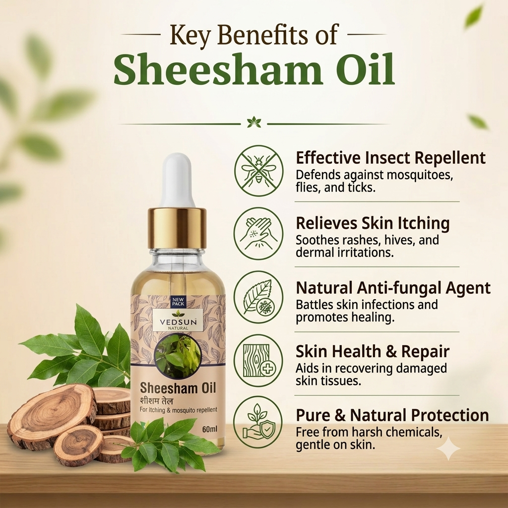 Natural Sheesham Oil |  Mosquito Repellent 60ml (by vedsun)