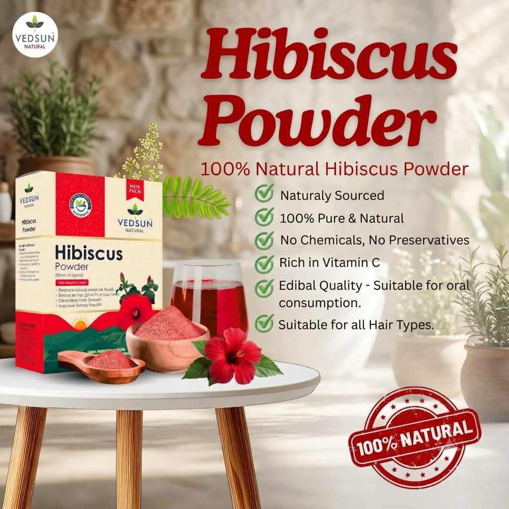 Vedsun Hibiscus Powder | Natural Hair Growth & Scalp Care 100g