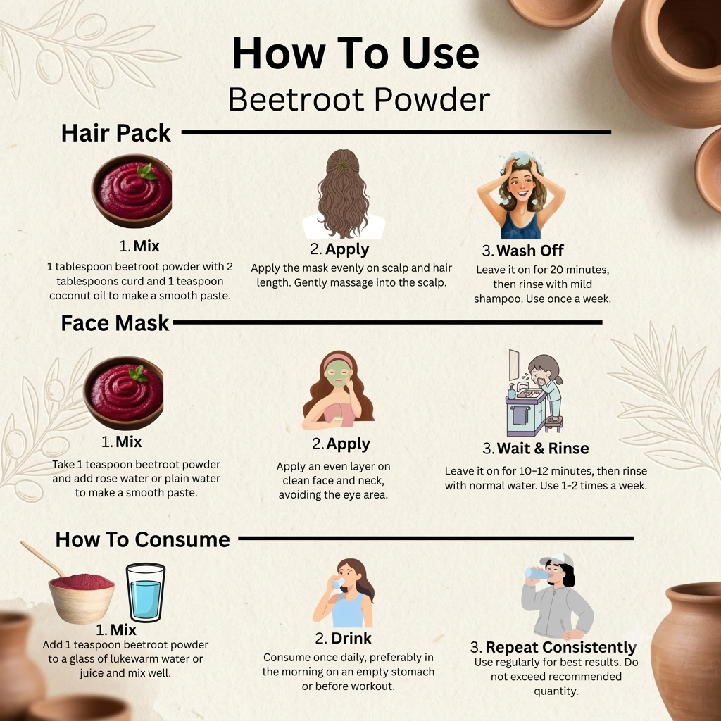 Vedsun Pure Beetroot Powder | Natural Wellness & Skin Care 100g