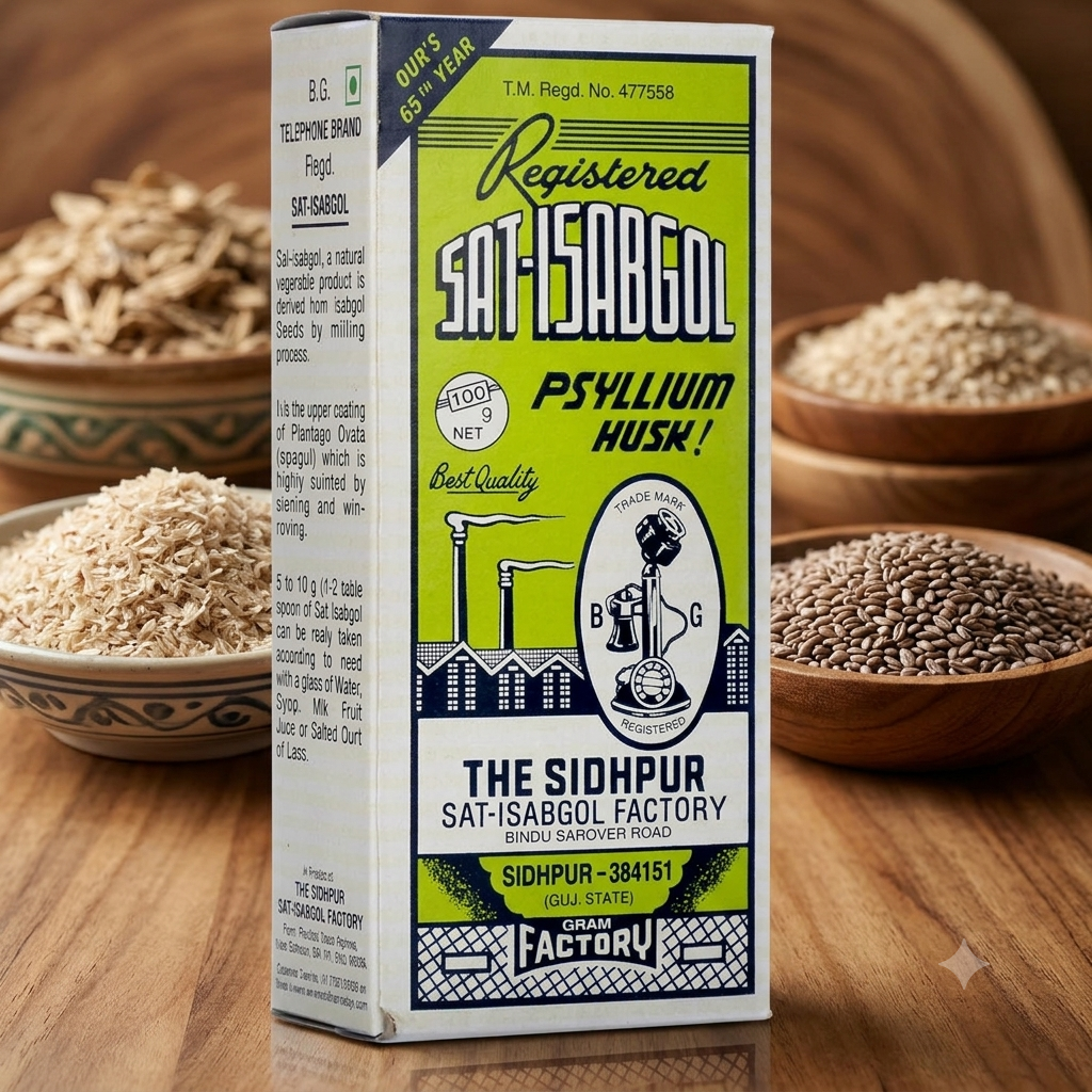 Sat-Isabgol Psyllium Husk -Natural Fiber for Digestive Health