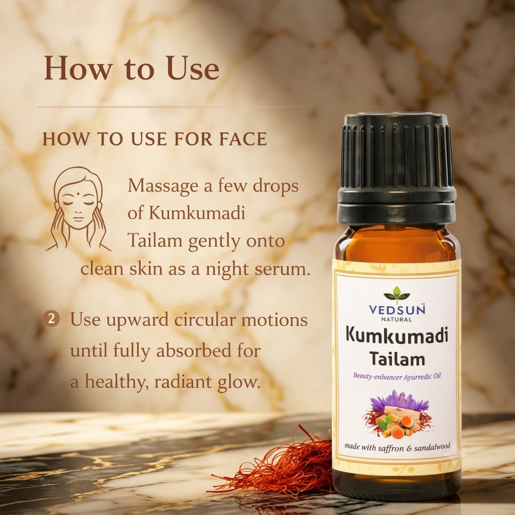 Natural Kumkumadi Tailam | Glow & Skin Care Oil 10ml (by vedsun)