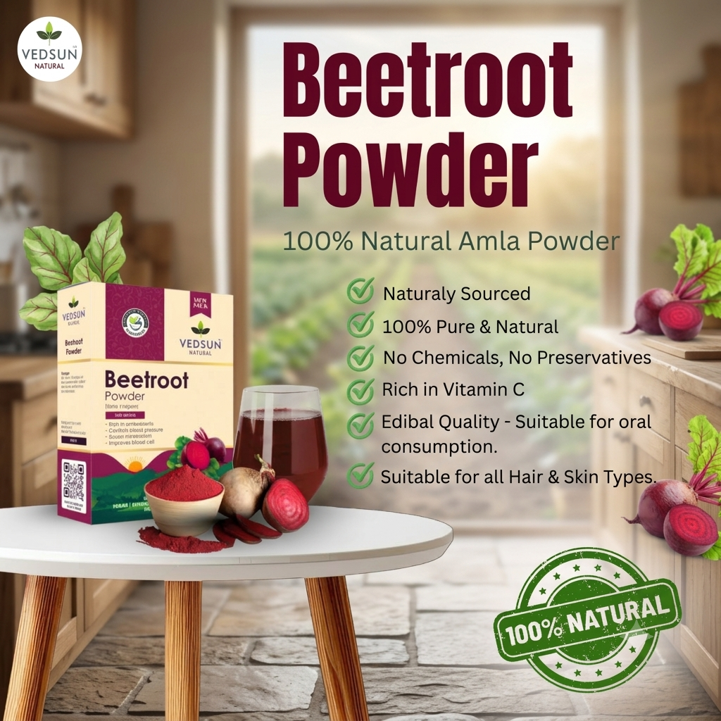 Vedsun Pure Beetroot Powder | Natural Wellness & Skin Care 100g