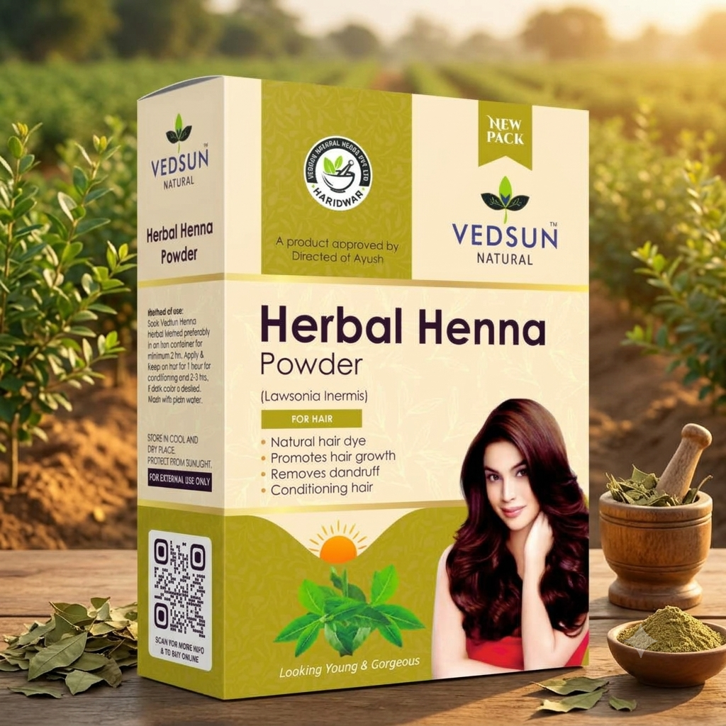 Natural Henna Powder for Natural Hair Colour & Hair Care 100g (  by vedsun)
