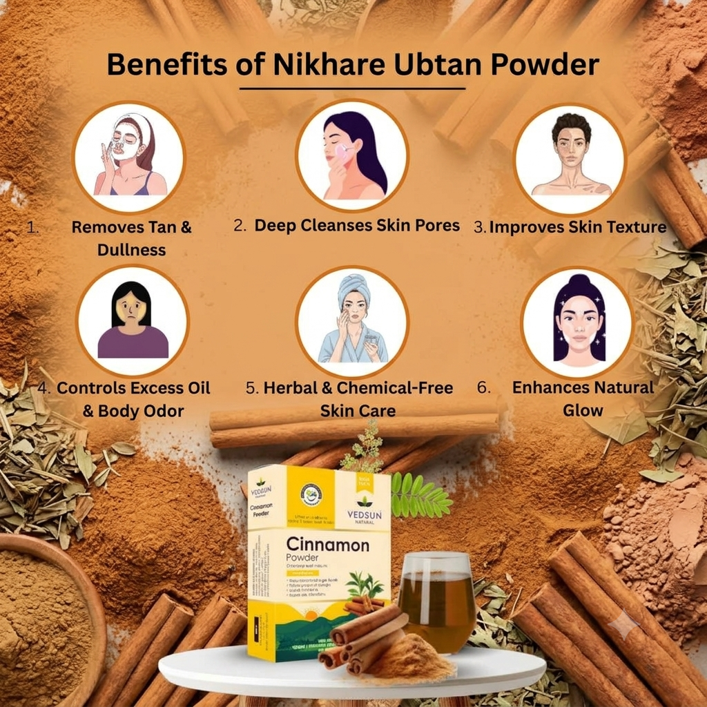 Natural Nikhare Ubtan Powder For Glowing Skin 100g ( by vedsun )