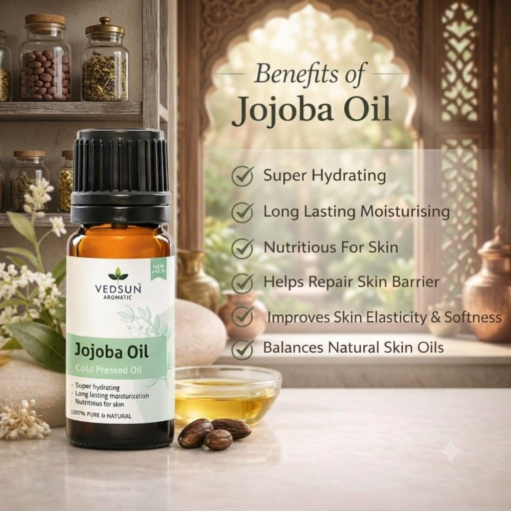 Natural Jojoba Oil | Nourishing Oil for Hair, Skin & Scalp 10ml ( by vedsun)