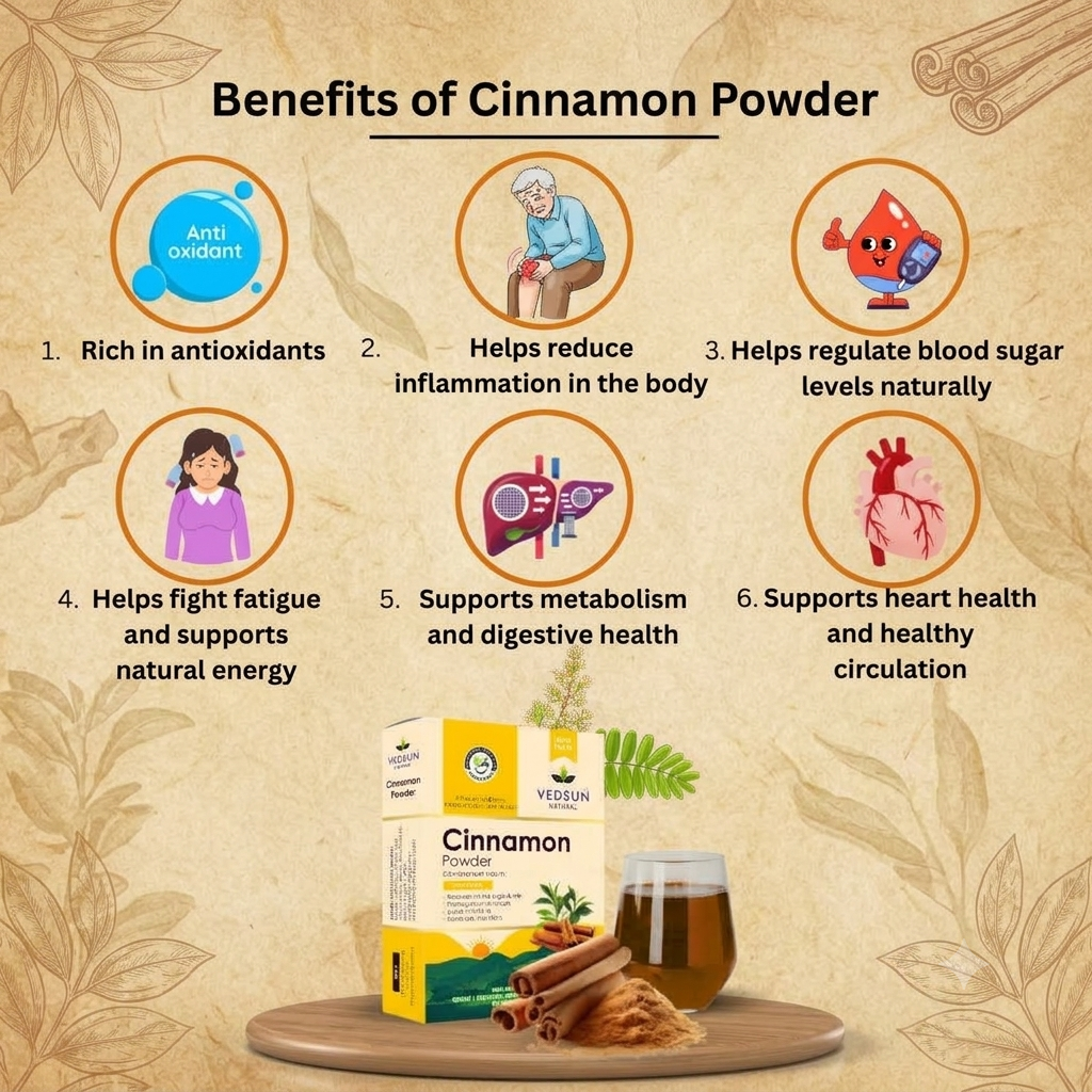 Vedsun Pure Cinnamon Powder | Natural Dalchini for Health | 100g