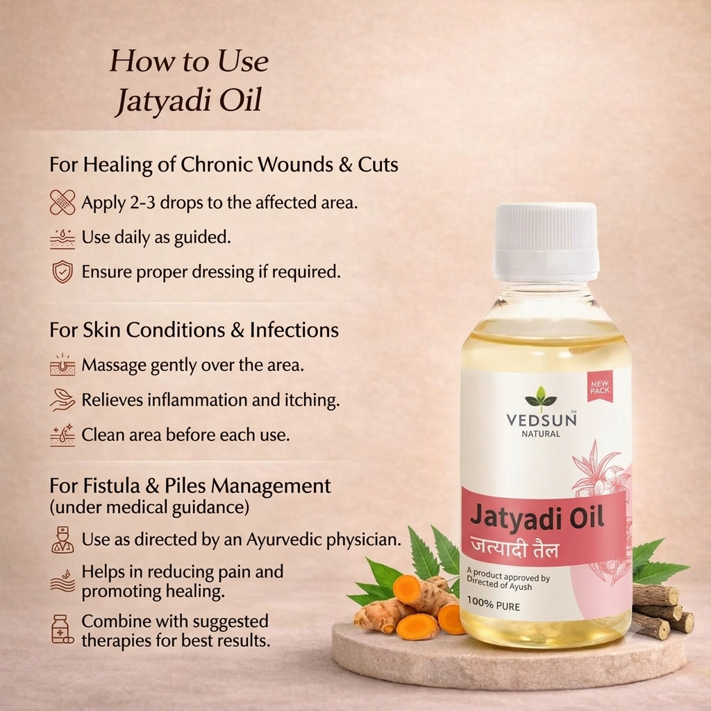 Natural Jatyadi Oil – Pure Herbal Healing Oil 50ml -(by vedsun)