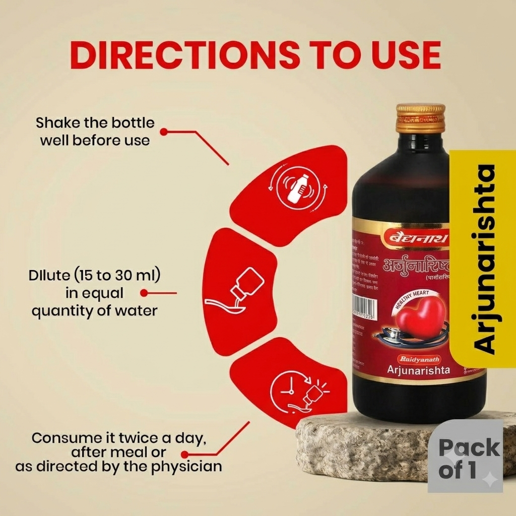 Arjunarishta Ayurvedic Tonic for Heart Health | 450 ml (by baidyanath)