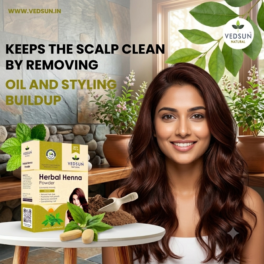 Natural Henna Powder for Natural Hair Colour & Hair Care 100g (  by vedsun)