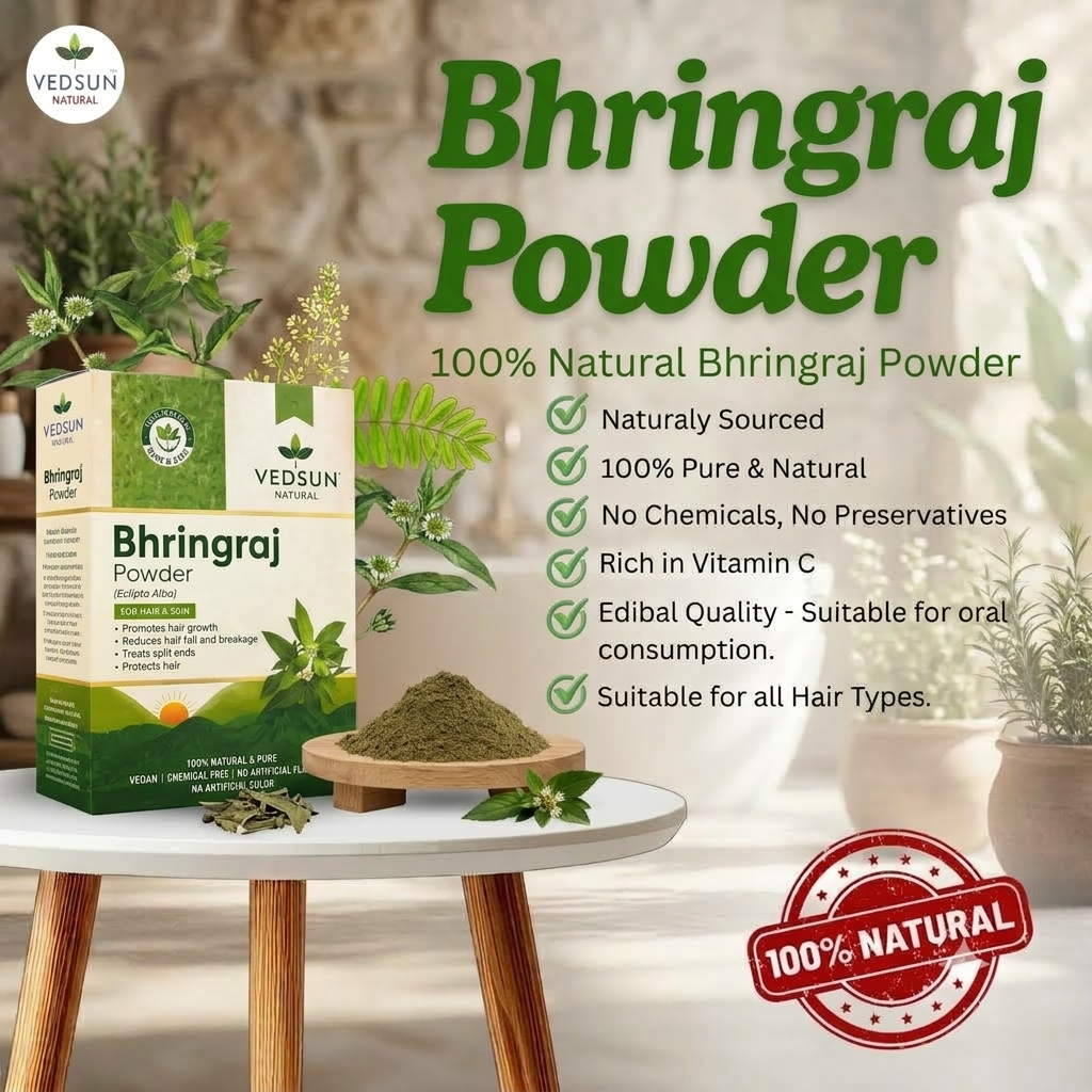 Vedsun Bhringraj Powder | Ayurvedic Care for Stronger Hair 100g
