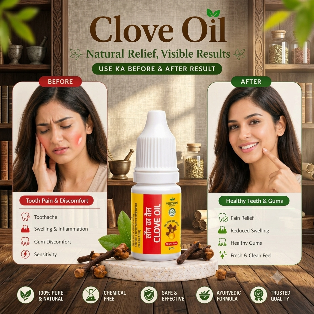 Natural Clove Essential Oil | Pure Aromatic Oil for Hair & Skin Care | 5ml ( by vedsun )