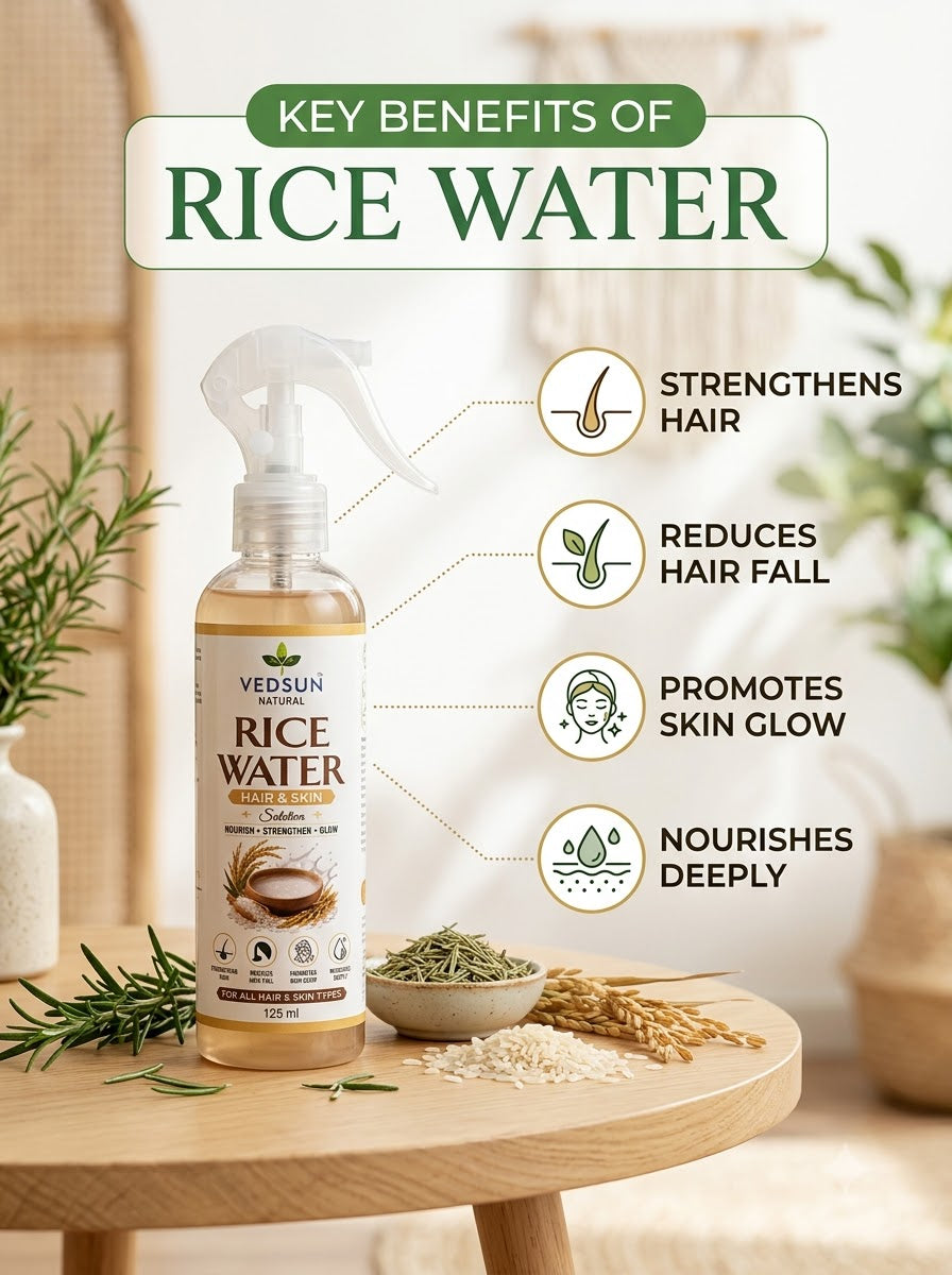Rice Water Spray For hair & skin 125ml ( by vedsun)