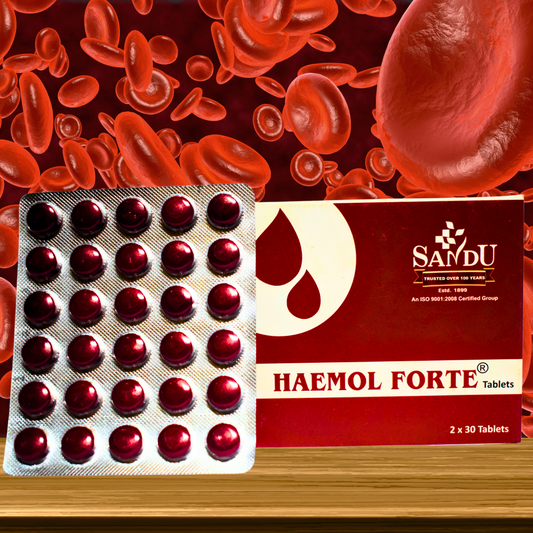 HAEMOL FORTE (For conditions associated with LOW HEMOGLOBIN) (By- SANDU BROTHERS, 60- Tablets)