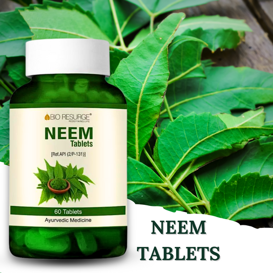 NEEM TABLETS ( IMPROVES SKIN AND IMMUNE HEALTH) ( BY- BIO RESURGE ,60 TABLETS)