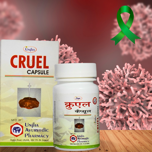 CRUEL CAPSULES (HELPS TO FIGHT FROM CANCER/ CANCER REALTED DISEASES) (By- UNJHA AYURVEDIC PHARMACY, 30- CAPSULES)