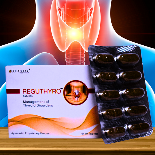 REGUTHYRO (For regulating THYROID PROFILE, works in both HYPPER and HYPOTHYROIDISM) (By- BIO RESURGE, 60- Tablets)