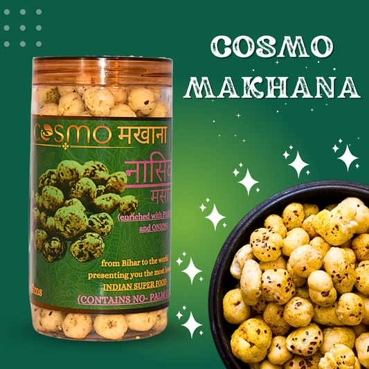 COSMO MAKHANA, NASIK MASALA (ENRICHED WITH PARSLE and ONION) (80- Grams)