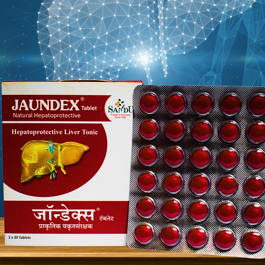 JAUNDEX TABLETS (For improving conditions associated with FATTY LIVER) (By- SANDU BROTHERS, 60- TABLETS)