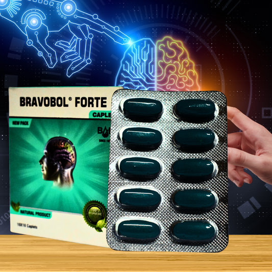 BRAVOBOL FOTRTE TABLETS (A POWERFUL BRAIN SUPPLEMENT)  (By- BAN LABS, 100- TABLETS)