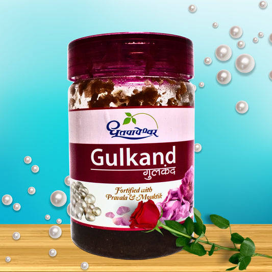 GULKAND, fortified with PRAVAL AND MOUKTIK (Enhances Digestive Health & cooling ) (By- SHREE DHOOTAPAPESHWAR, 400-Grams)