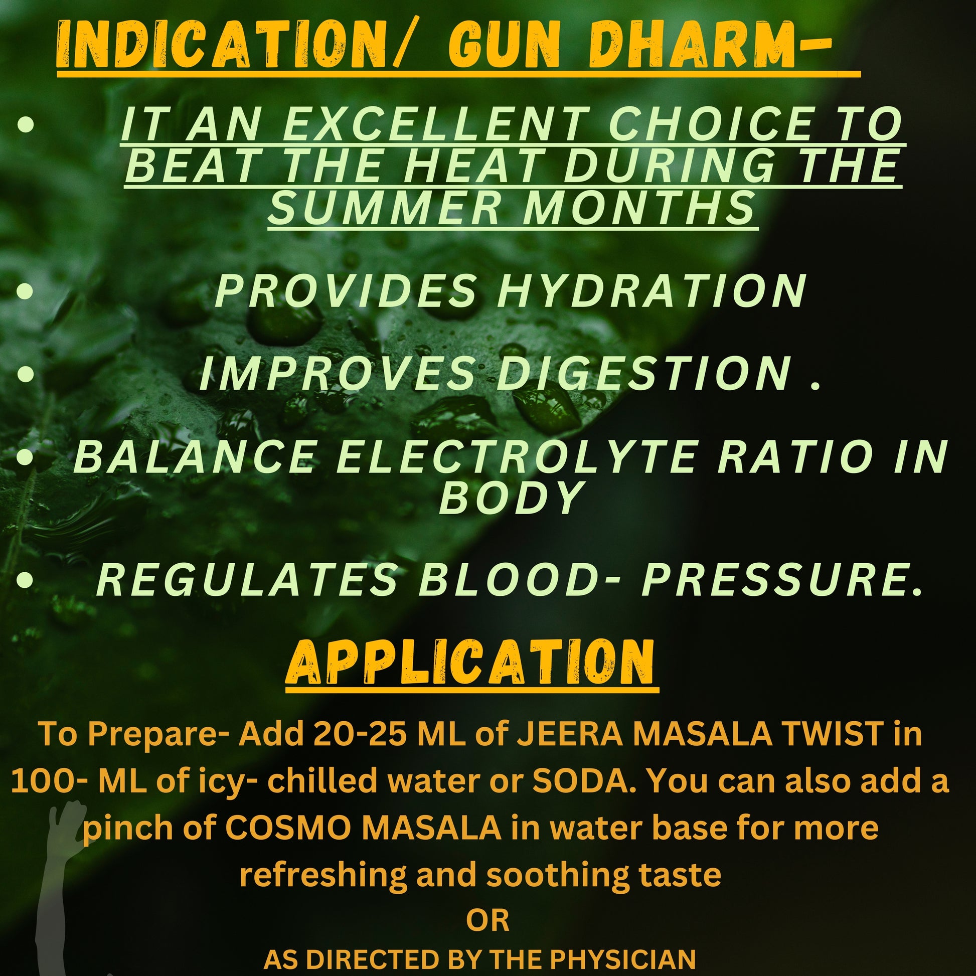 "Support Digestion Naturally with Manama Jeera Masala Twist – Traditional Jeera Drink Syrup with Tangy Flavor & Cooling Effect | Available at Cosmohit Ayurved"

