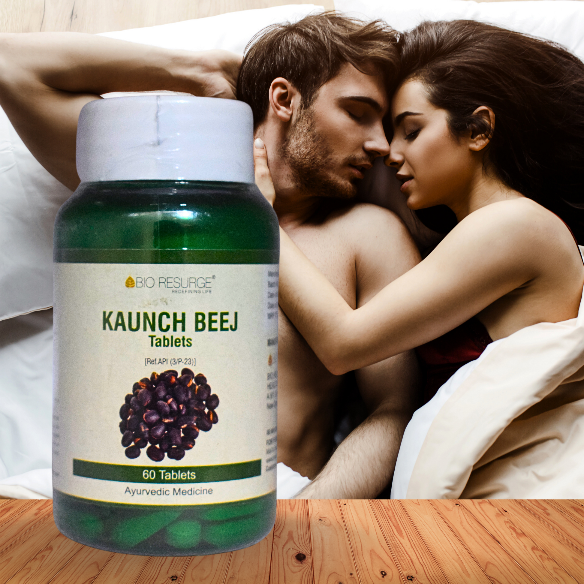 "Kaunch Beej Tablets by Bio Resurge – Ayurvedic Supplement for Male Strength, Vitality & Sexual Wellness – 60 Herbal Tablets"
