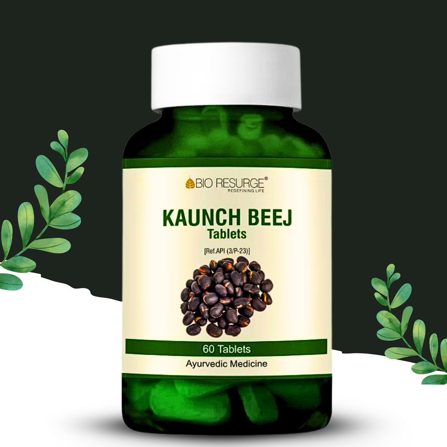 "Kaunch Beej Tablets by Bio Resurge – Ayurvedic Supplement for Male Strength, Vitality & Sexual Wellness – 60 Herbal Tablets"