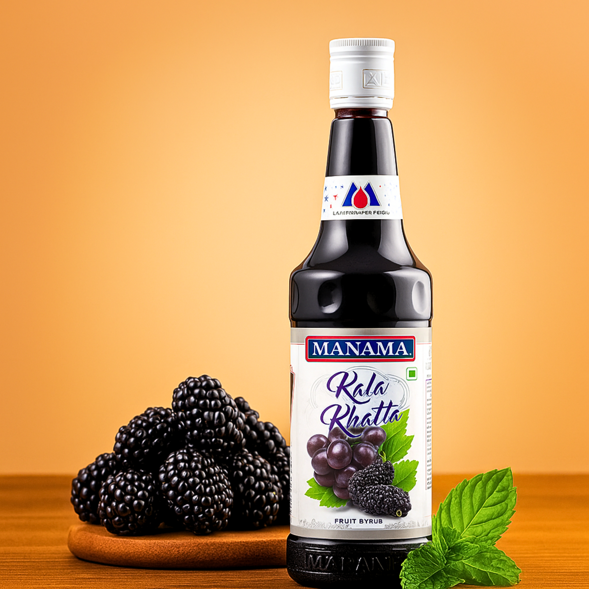 "Manama Kala Khatta Fruit Syrup – 1 Litre Tangy & Chatpata Sharbat for Summer Mocktails, Slush, and Cool Refreshing Drinks | Available at Cosmohit Ayurved