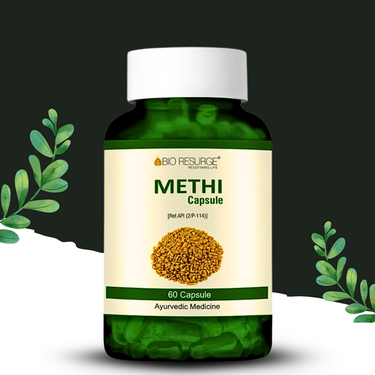"Methi Capsules by Bio Resurge – Natural Ayurvedic Herbal Supplement for Digestion, Blood Sugar Control & Weight Management – 60 Capsules