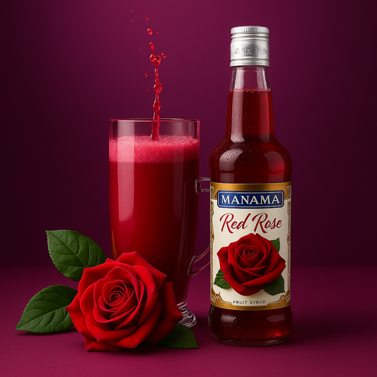 Red Rose Thandai by Manama – Traditional Rose-Infused Thandai Syrup for Refreshing Summer Drink | 750ml Bottle | Buy Online at Cosmohit Ayurved