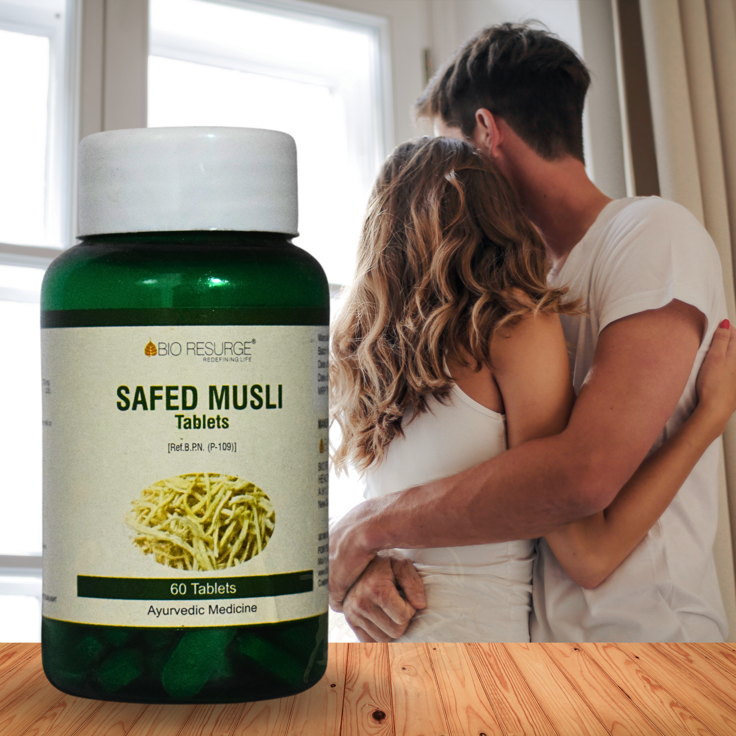 "Safed Musli Tablets by Bio Resurge – Ayurvedic Herbal Supplement for Masculine Strength and Enhanced Sexual Performance – 60 Tablets Pack