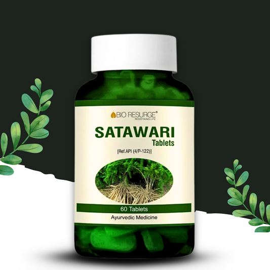 "Shatavari Tablets by Bio Resurge – Ayurvedic Supplement for Women’s Hormonal Balance, Reproductive Health & Menstrual Wellness – 60 Tablets | Cosmohit Ayurved"