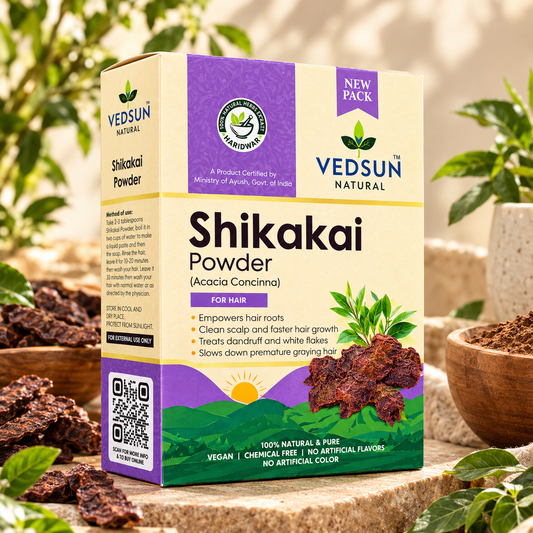 Vedsun Natural Shikakai Powder for Hair – Ayurvedic Hair Cleanser for Strong, Shiny & Healthy Hair | 100g