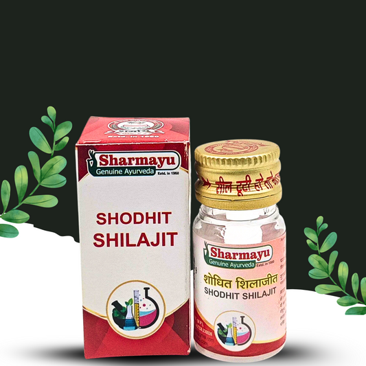 "Shodhit Shilajit by Sharmayu – Pure Ayurvedic Resin for Strength, Stamina & Vitality – 20g | Natural Energy Booster from Cosmohit Ayurved"