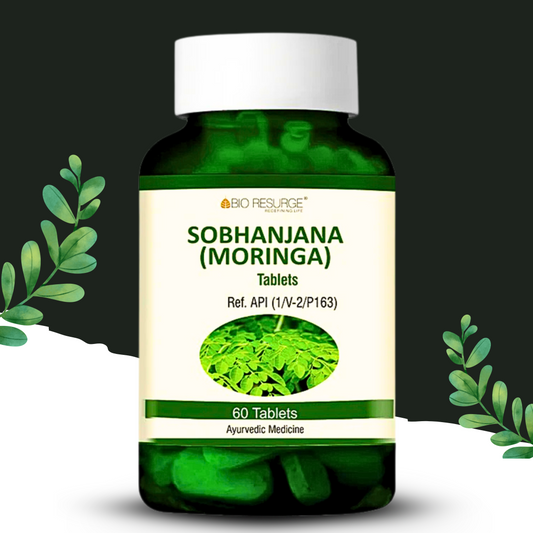 "Sobhanjana Moringa Tablets by Bio Resurge – 60 Ayurvedic Tablets for Immunity Boost, Energy & Nutritional Wellness – Rich in Antioxidants & Natural Nutrients | Available at Cosmohit Ayurved"