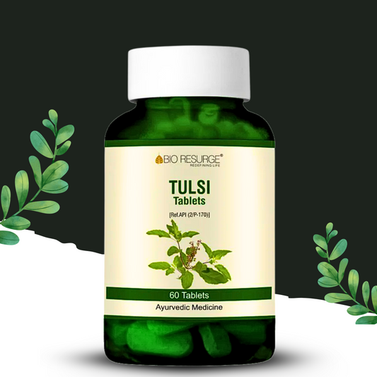 "Tulsi Tablets by Bio Resurge – 60 Ayurvedic Tablets for Immunity Boost, Cough Relief & Respiratory Wellness – Natural Supplement for Cold & Overall Health | Available at Cosmohit Ayurved"