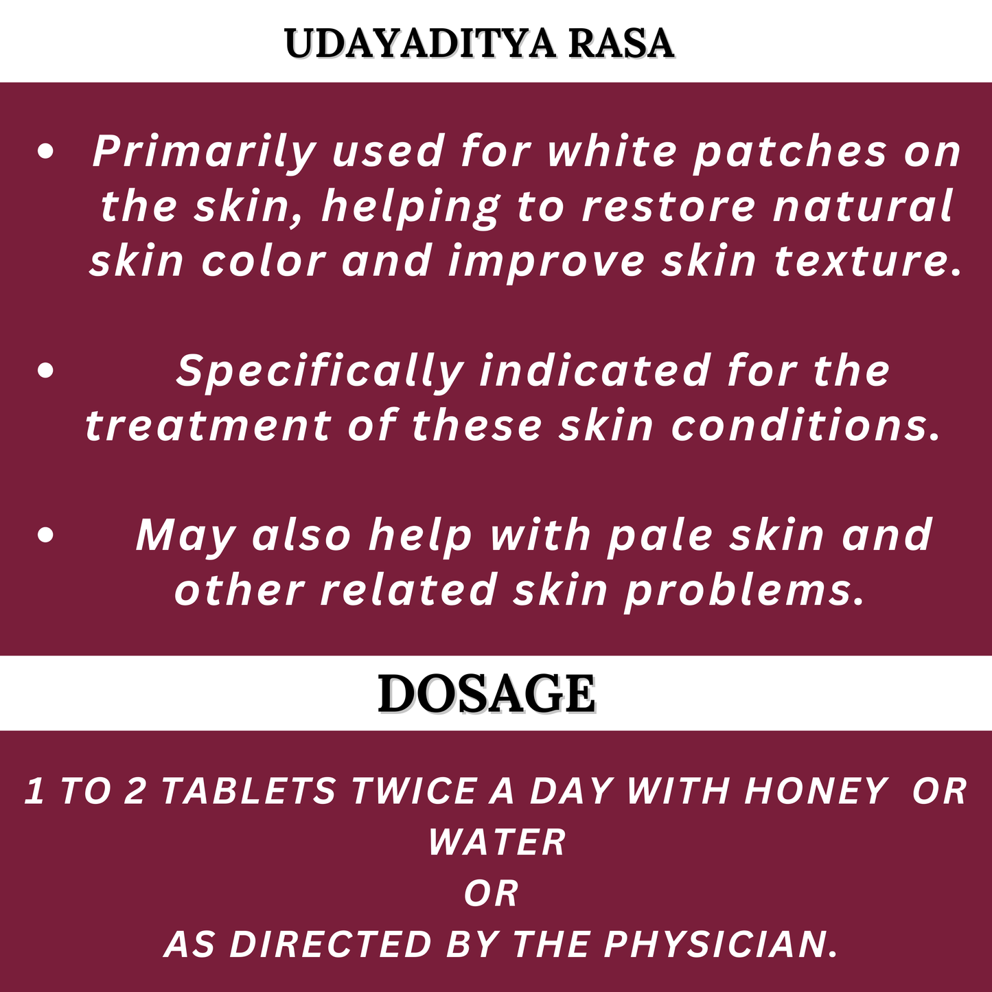 "Udayaditya Rasa – Helps in Skin Rejuvenation, White Patch Care & Pigmentation Balance"