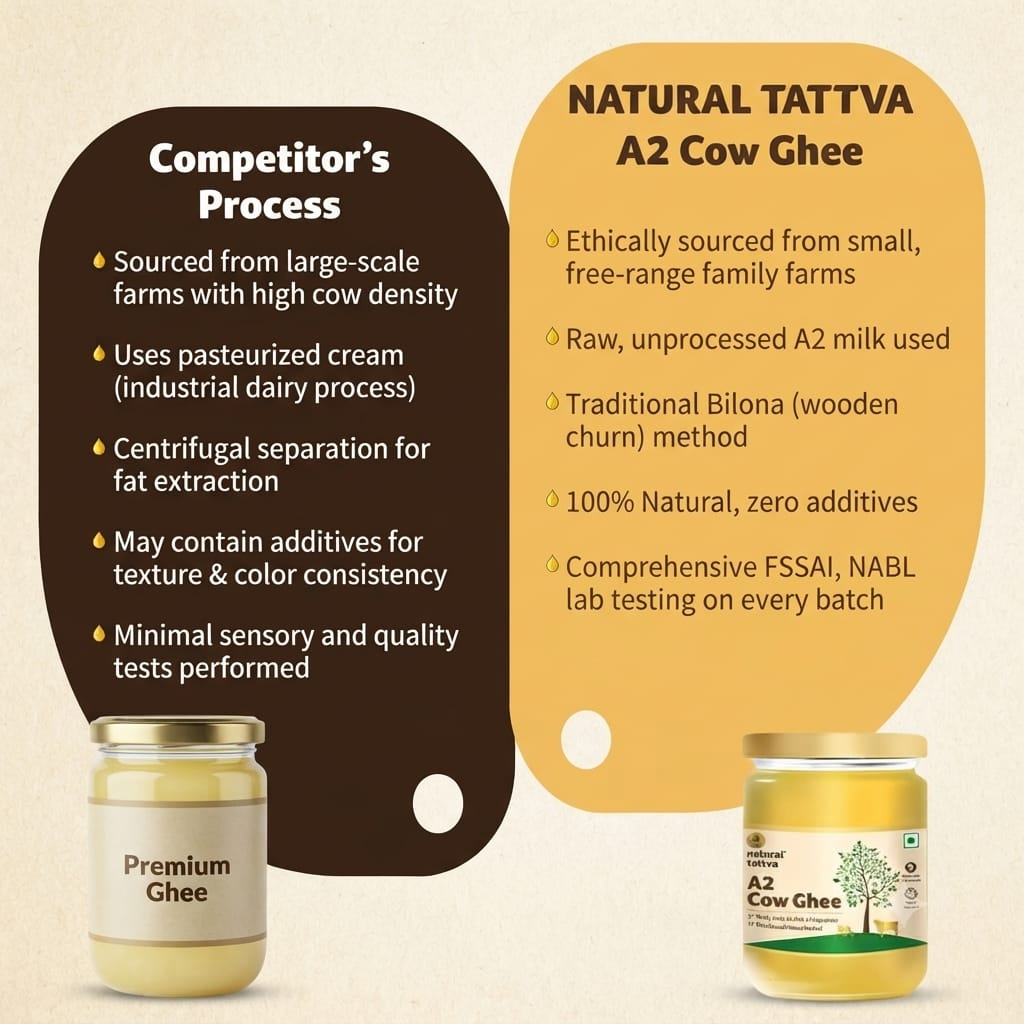 Natural Tattva A2 Cow Ghee | Pure Desi Cow Ghee 500ml