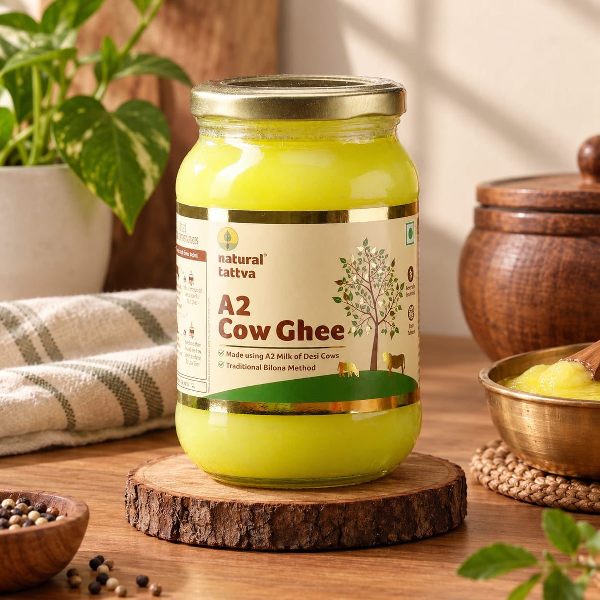 Natural Tattva A2 Cow Ghee | Pure Desi Cow Ghee 500ml