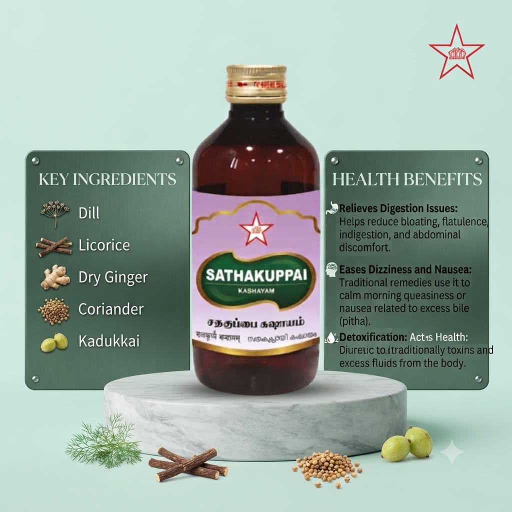 Sathakuppai Kashayam | Traditional Herbal Ayurvedic Decoction | 200ml