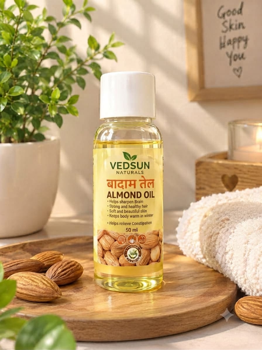 Vedsun Natural Almond Oil | Deep Hair & Skin Nourishment | 50ml