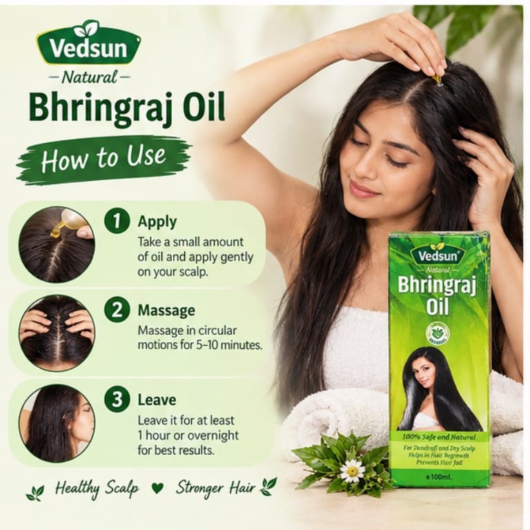 Vedsun Bhringraj Hair Oil | Ayurvedic Hair & Scalp Care | 100ml