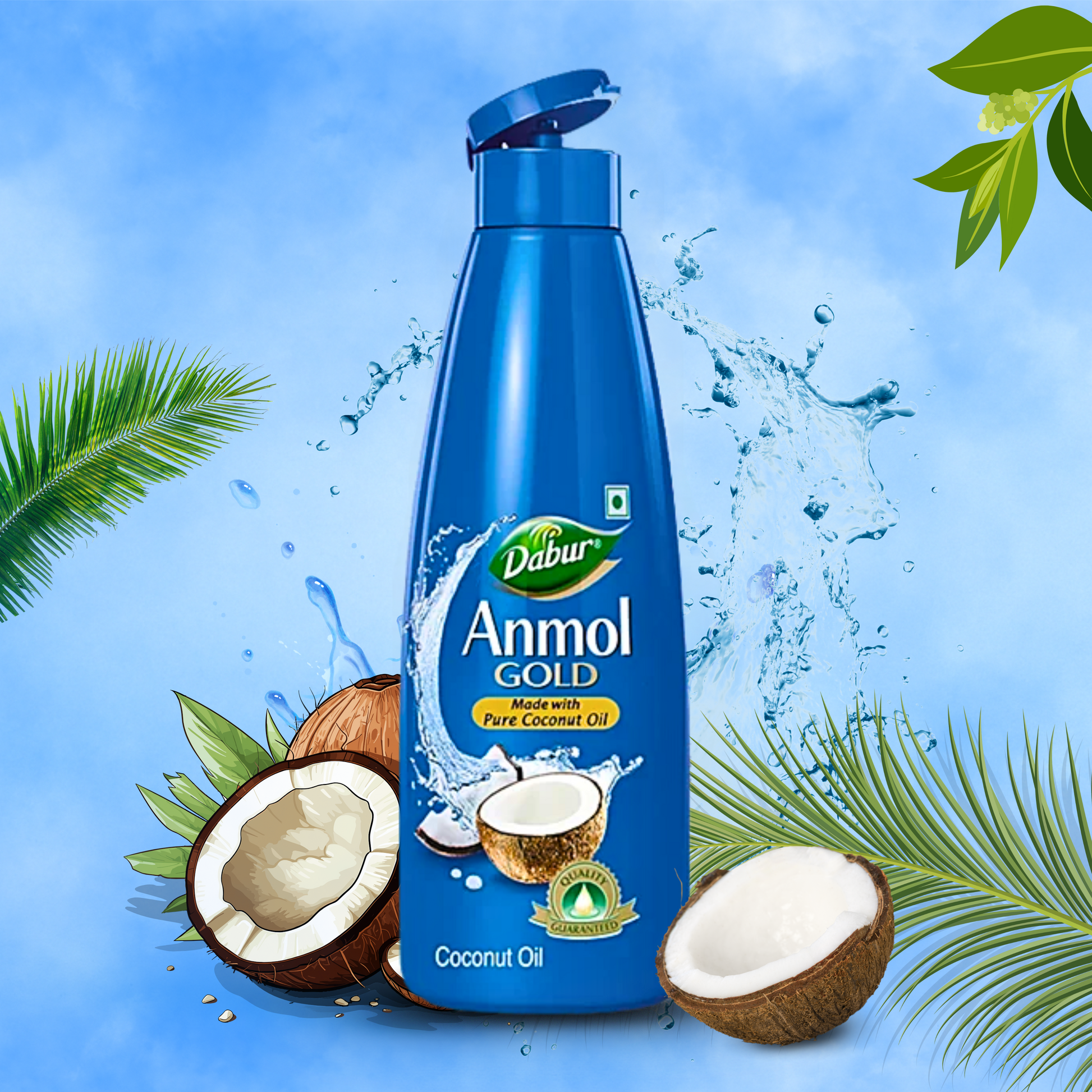 "Cold Pressed Coconut Oil by Dabur Anmol Gold – Natural Ayurvedic Oil for Hair Strength, Skin Softening & Daily Body Care – 600 ml Bottle | Shop Now at Cosmohit Ayurved"