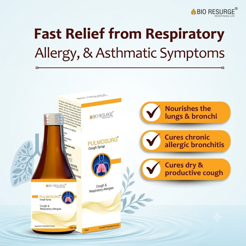 Bio Resurge Pulmosurg Syrup | Ayurvedic Cough & Respiratory Care | 100ml