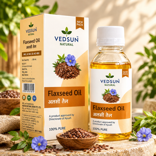 Vedsun Flaxseed Oil – 100% Pure Natural Oil for Hair, Skin & Wellness 100ml