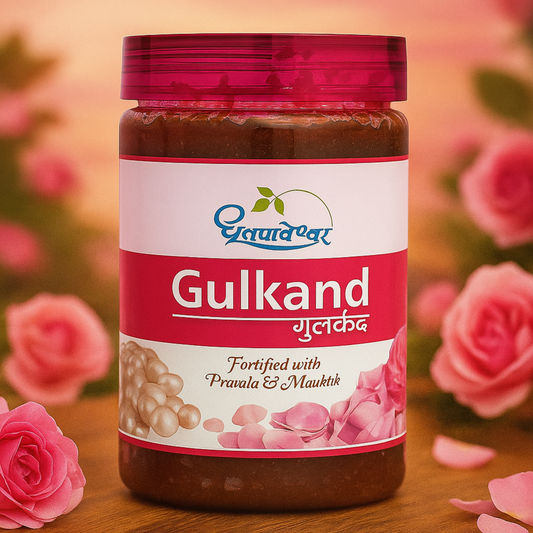 Shree Dhootapapeshwar Gulkand Fortified with Praval & Muktik – Ayurvedic Digestive Health & Cooling Remedy (400g)