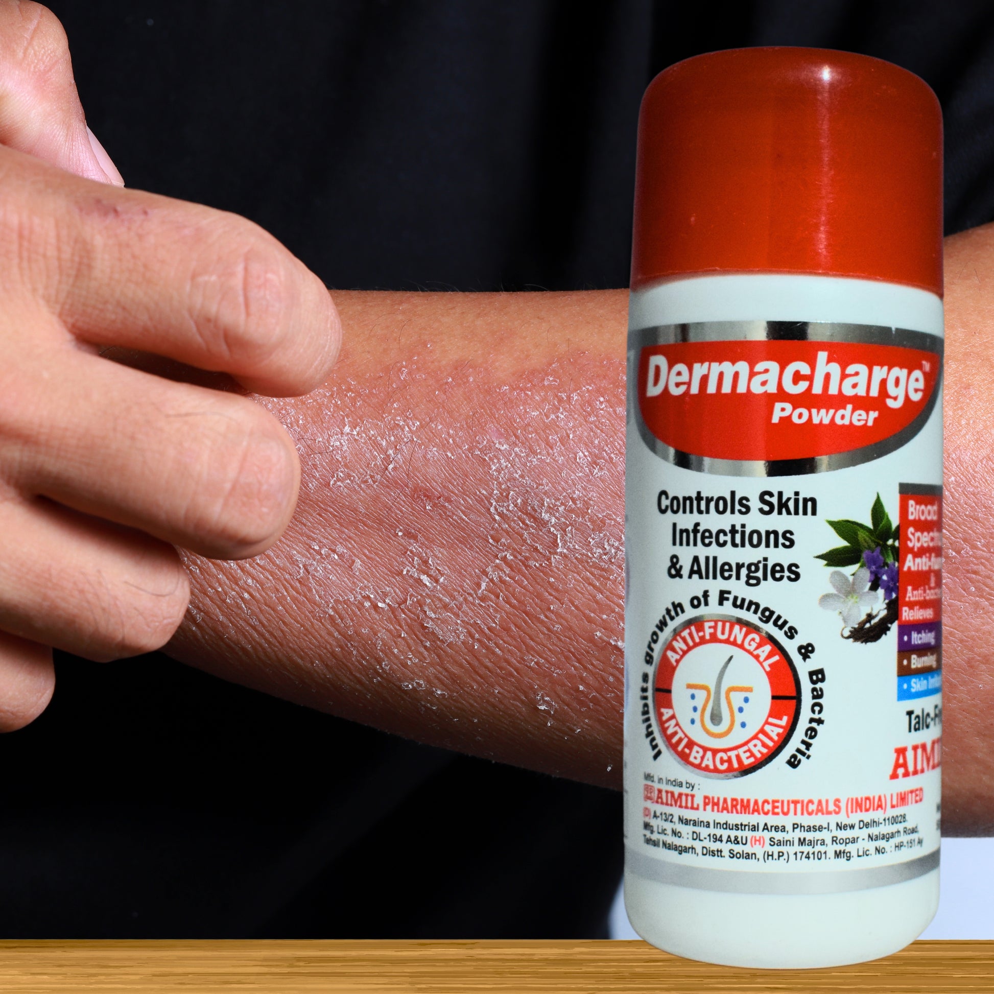 DERMACHARGE DUSTING POWDER (TO CONTROL SKIN INFECTION & ALLERGIES) (By- AIMIL PHARMACEUTICALS, 50- Grams))-Cosmoहित Ayurved