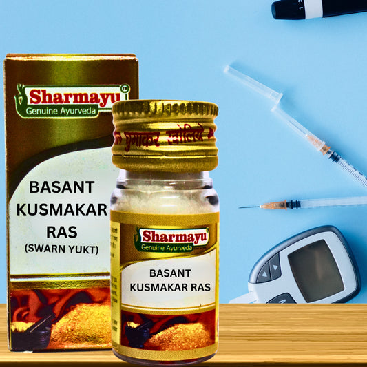 BASANT KUSMAKAR RAS, SWARN YUKT (regulates BLOOD SUGAR LEVEL ) (By- SHARMAYU, 10- Tablets)