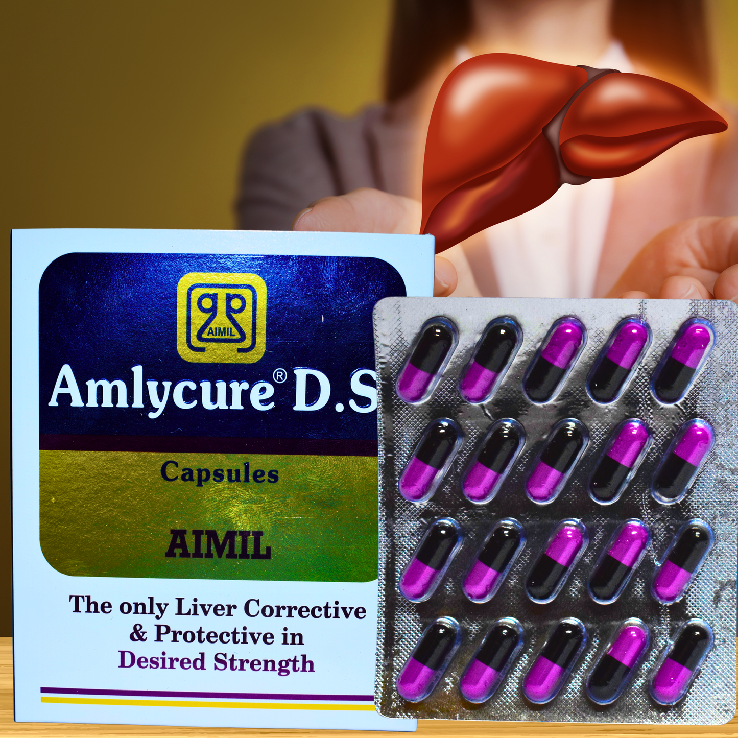 AMLYCURE D.S. (For improving conditions associated with FATTY LIVER) (By- AIMIL PHARMACEUTICALS, 20- CAPSSULES)